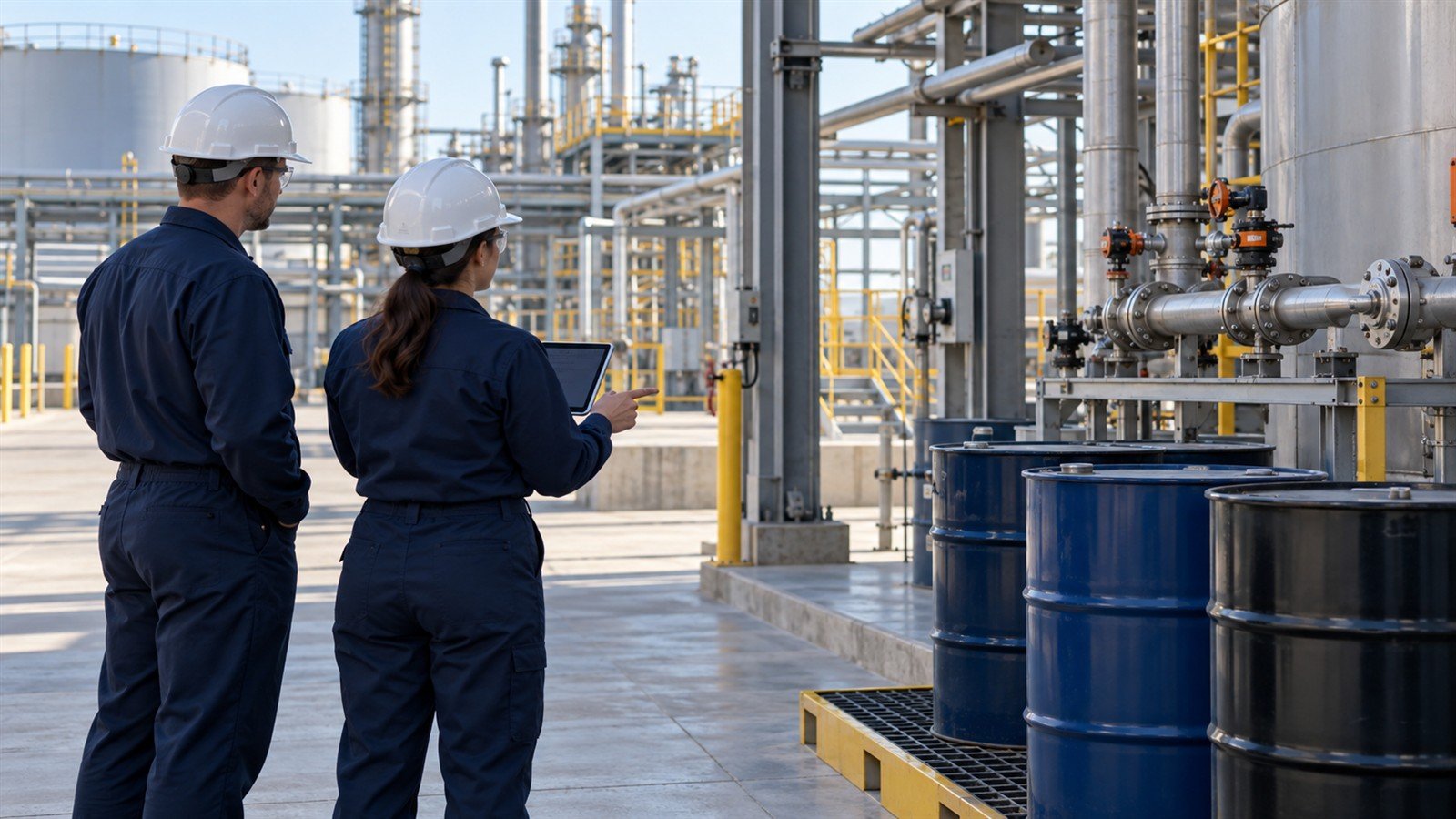 Environmental professional comparing process information and waste records in a United States industrial facility