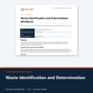 Waste Identification and Determination Workbook