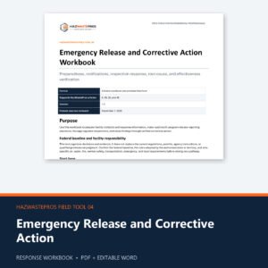 Emergency Release and Corrective Action Workbook